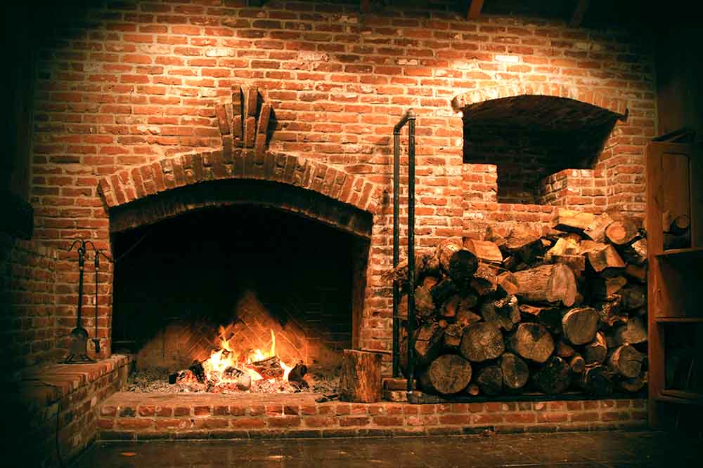 The Glow of the Community Center Fireplace