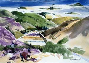 Painting by Larry Yamamoto – Frank Valley